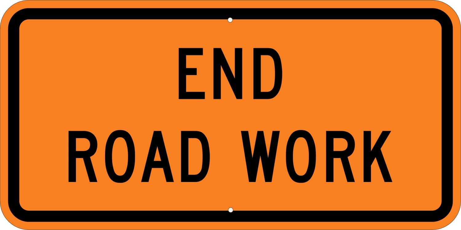 G20 2b end road work sign
