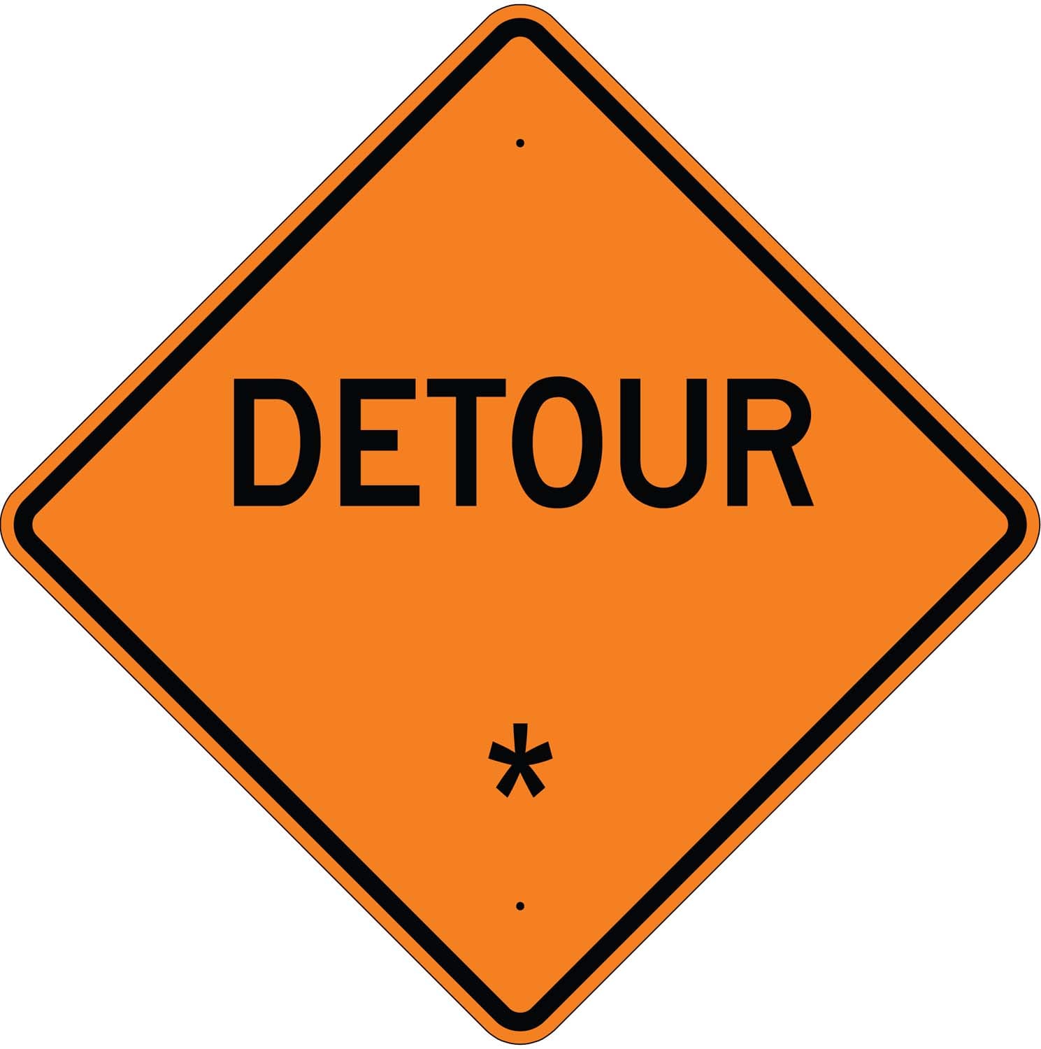 W20 2 detour custom sign