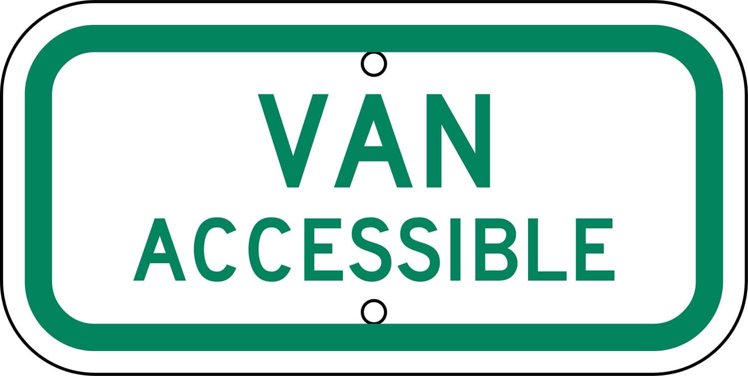 G 68b disabled van accessible green sign