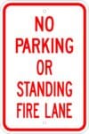 R 201 no parking or standing fire lane sign 1