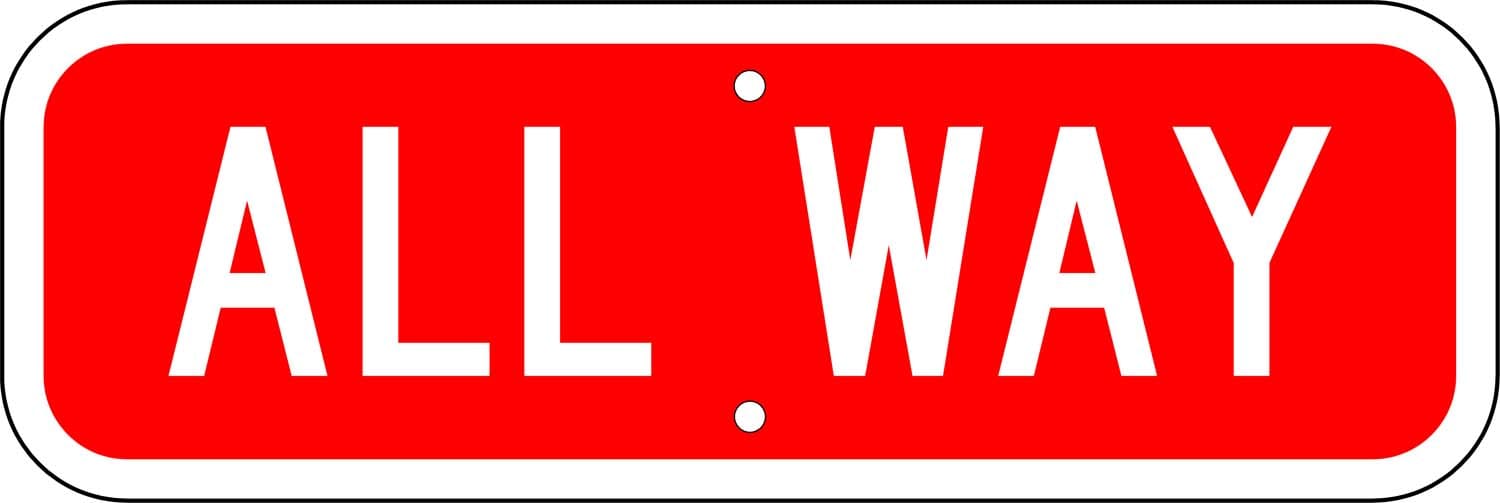 R1 4 all way sign