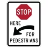 R1 5cl stop here for pedestrians left sign