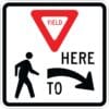 R1 5r yield here to pedestrians right24 sign