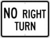 R3 1p no right turn horiz sign