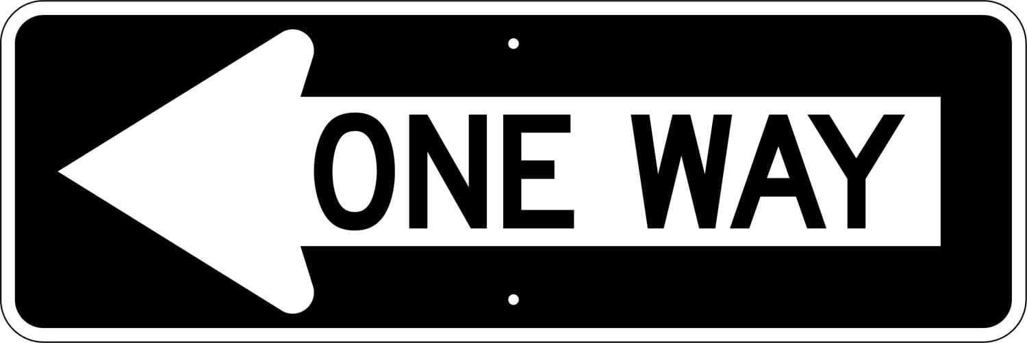 R6 1l one way left arrow sign