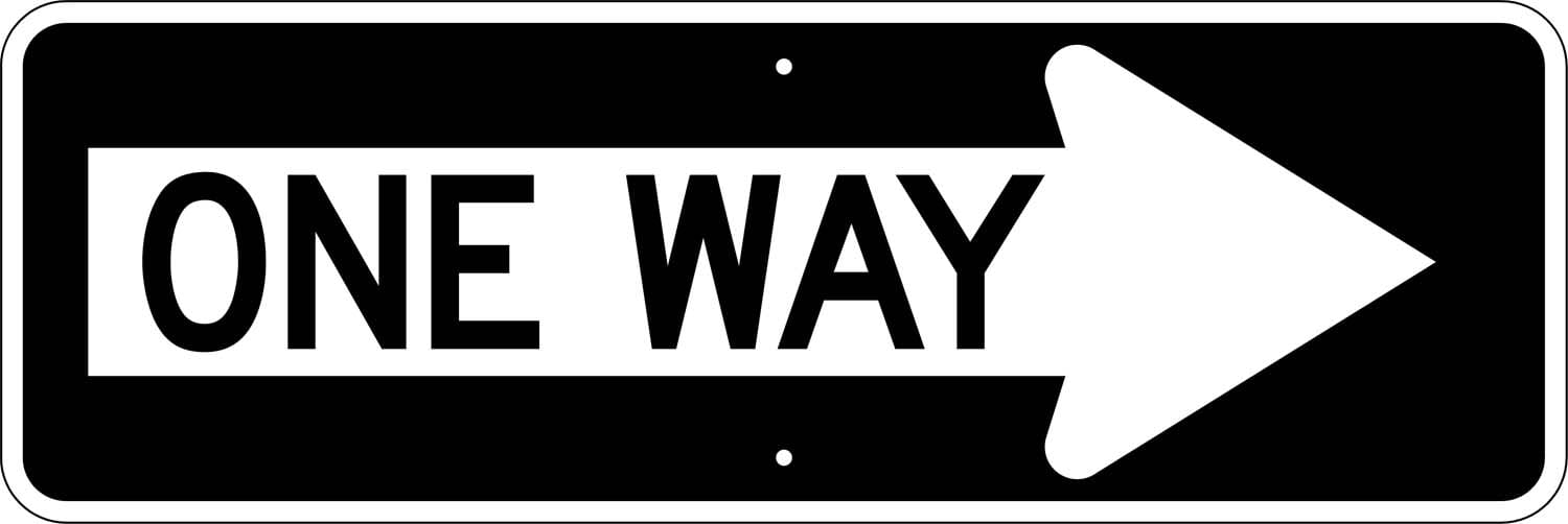 R6 1r one way right arrow sign