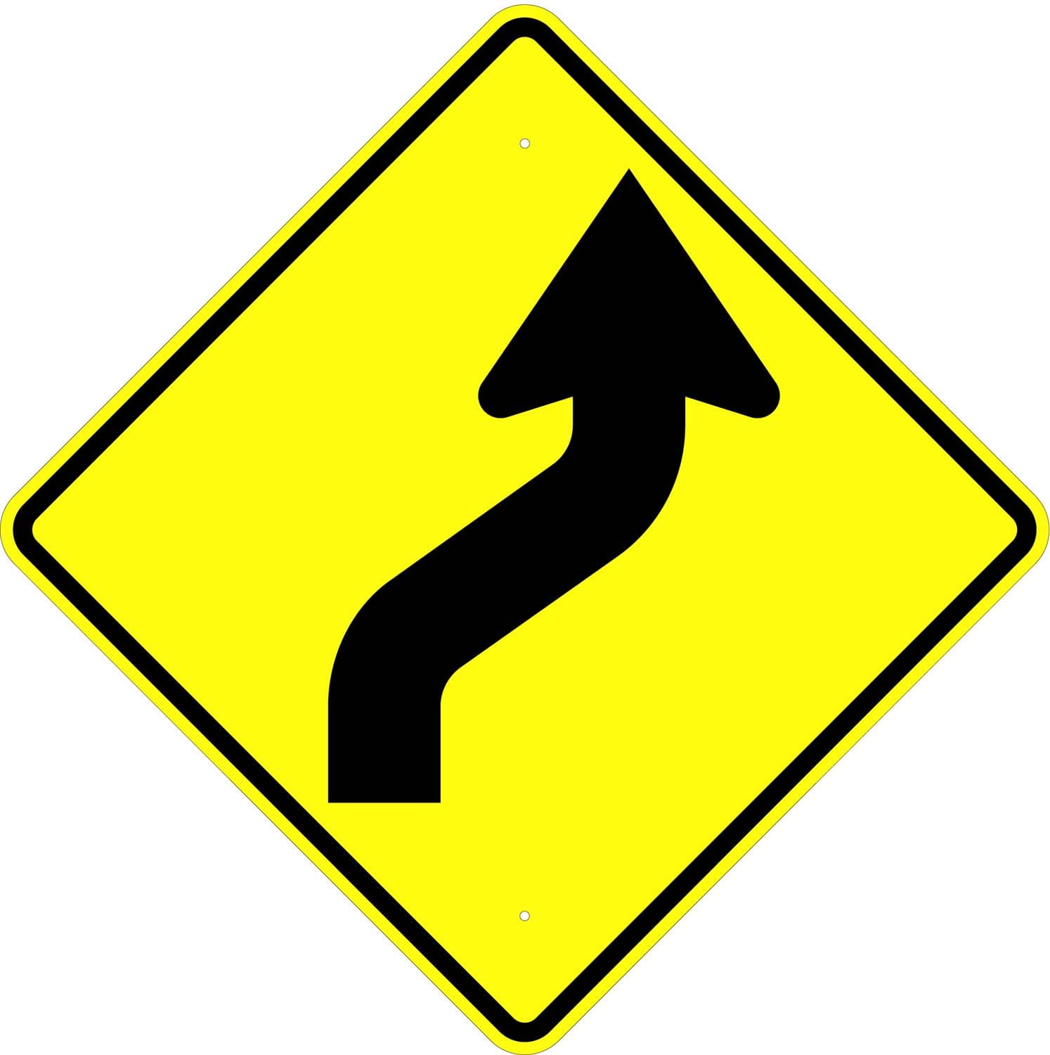 W1 4r reverse curve right arrow