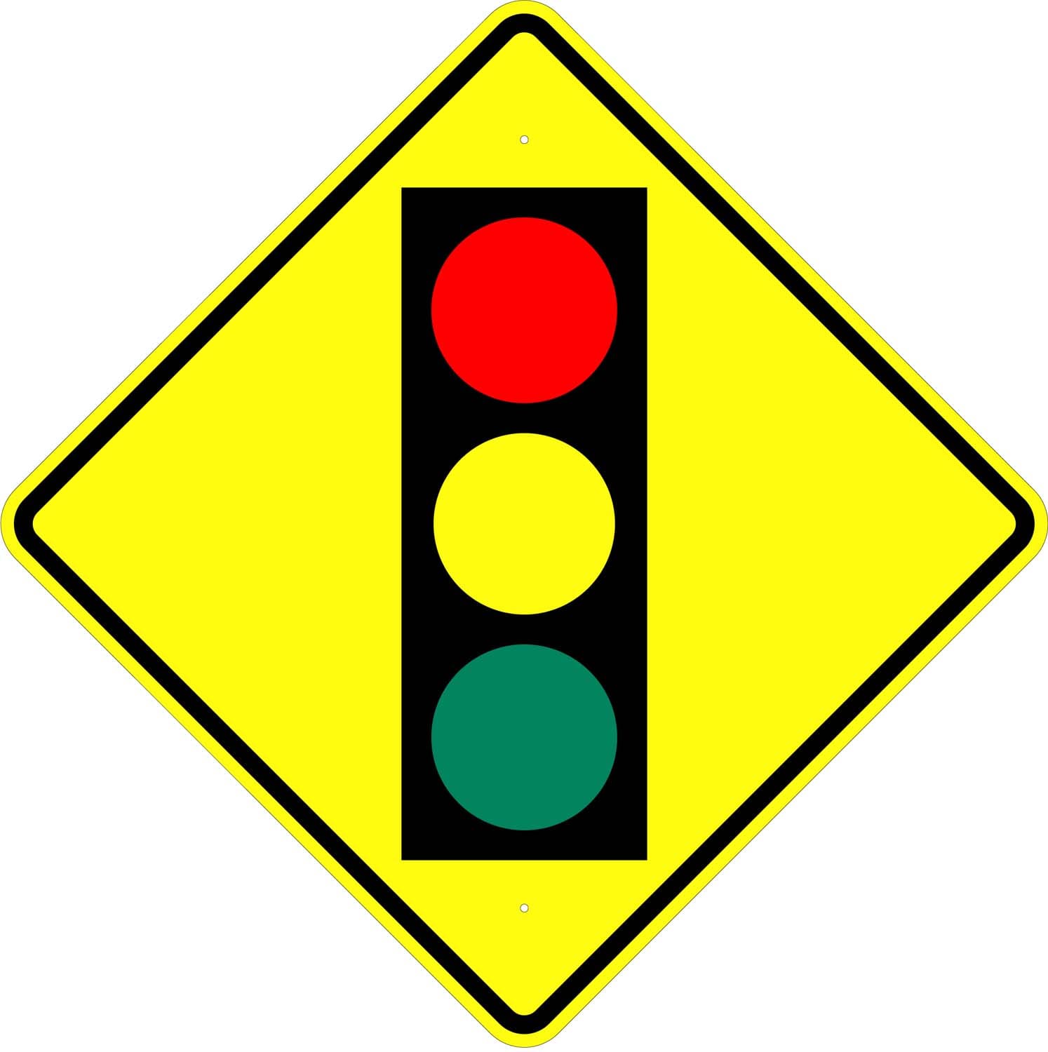 W3 3S signal ahead symbol