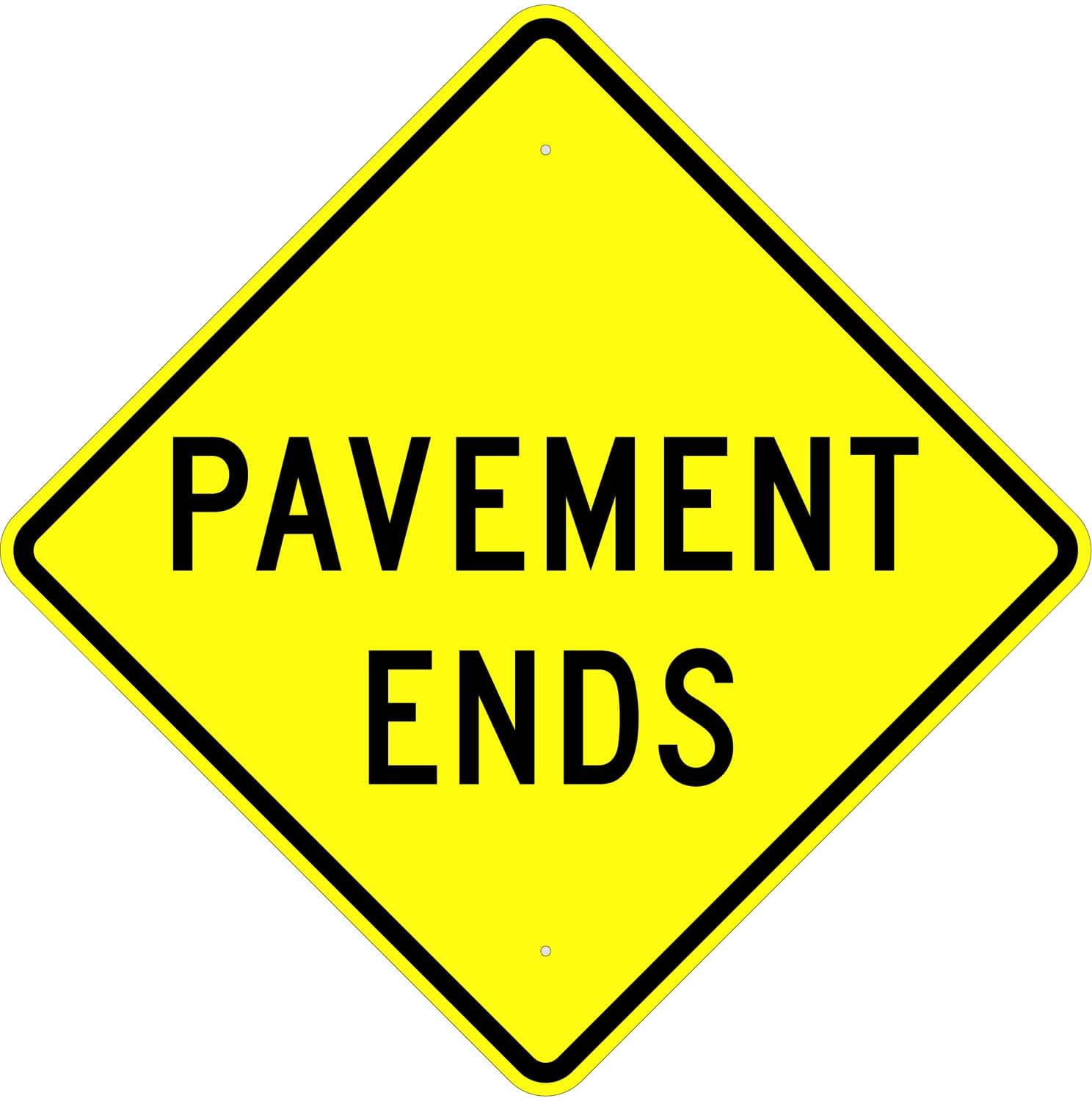 W8 3A pavement ends