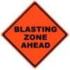 blasting zone ahead roll up sign