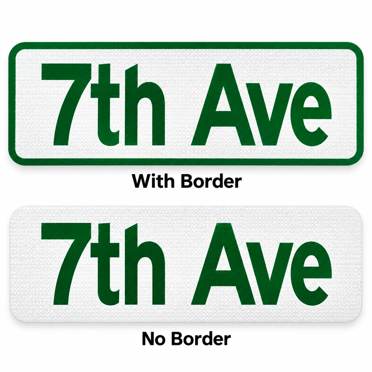 street name sign white grn
